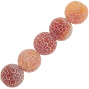 Beads Cracked Agate 8 mm Dark Peach x10|raw }}
