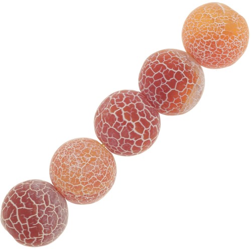 Beads Cracked Agate 8 mm Dark Peach x10
