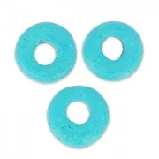 Ceramic rondelles 7 mm Turquoise mat x10