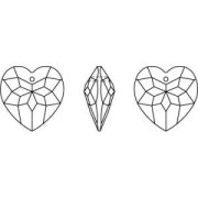 Heart Swarovski 6215 18 mm Crystal Bermuda Blue x1
