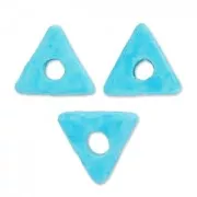 Ceramic triangles  7 mm Turquoise mat x10