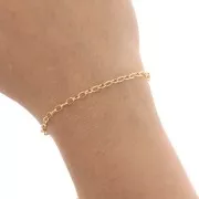 Chain with oval links 2.7mm fine Gold plated x 1m