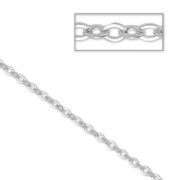 Chain with oval links 2.2 mm Silver tone x 1m|raw }}