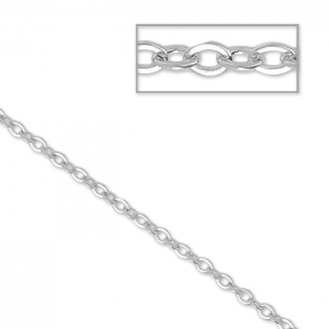 Chain with oval links 2.2 mm Silver tone x 1m