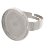 Ring with setting for flat back cabochon 18 mm stainless steel x1