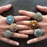 Ring with setting for flat back cabochon 18 mm stainless steel x1