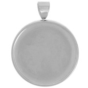 Pendant for 18mm round flat back cab Stainless steel setting 304 x1