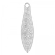 Leaves charms 19mm Silver tone x6|raw }}