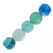 Beads Faceted round beads in coloured agate 4 mm Blue x20