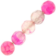 Beads Faceted round beads in coloured agate 4 mm Dark Fuchsia  x20|raw }}