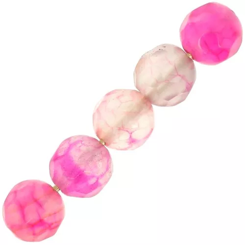 Round faceted beads in tinted agate 4 mm - Fuchsia x20