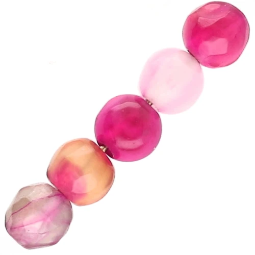 Round faceted Agate beads 4 mm - Dark Fuchsia x20