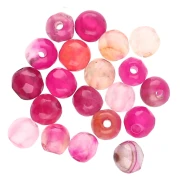 Round faceted Agate beads 4 mm - Dark Fuchsia x20