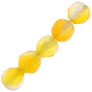 Beads Faceted round beads in coloured agate 4 mm Yellow x20