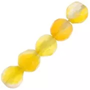 Beads Faceted round beads in coloured agate 4 mm Yellow x20