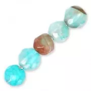 Beads Faceted round beads in coloured agate 4 mm Aqua Jade x20