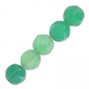 Beads Faceted round beads in coloured agate 4 mm Green Emeraude x20