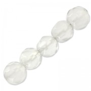 Beads Faceted round beads in coloured agate 4 mm White Opal x20