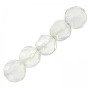 Beads Faceted round beads in coloured agate 4 mm White Opal x20