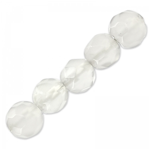 Beads Faceted round beads in coloured agate 4 mm White Opal x20
