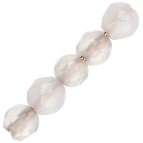 Beads Faceted round beads in coloured agate 4 mm White Opal x20