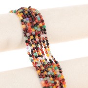 Bead Set of faceted rondels tinted agate 4 mm Multicolour x35cm