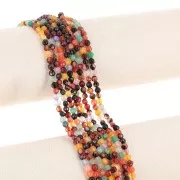 Bead Set of faceted rondels tinted agate 4 mm Multicolour x35cm