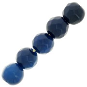 Beads Rondes facettées en agate teintée 6 mm Navy blue x15|raw }}
