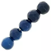 Beads Rondes facettées en agate teintée 6 mm Navy blue x15