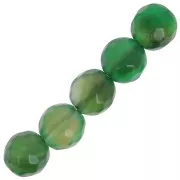 Beads Faceted round beads in coloured agate 6 mm Emerald green x15