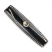Decorated olive-shaped beads, 24 x 5.5 mm x5