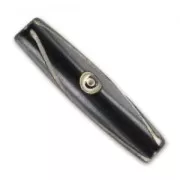 Decorated olive-shaped beads, 24 x 5.5 mm x5