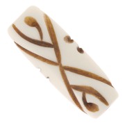 Decorated Cylinder Beads, 24x9 mm x5