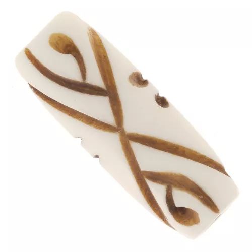 Decorated Cylinder Beads, 24x9 mm x5