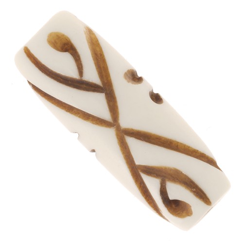 Decorated cylinder-shaped beads 24x9mm x5