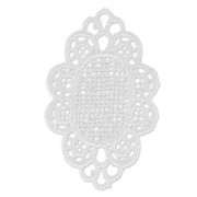 Oval gipure Lace 60x38 mm white x1