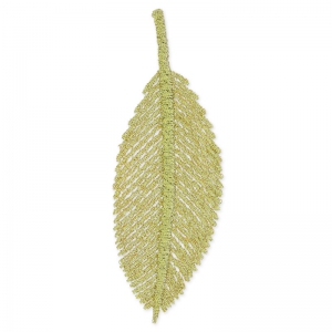 Leaf Guipure Lace 98x35 mm gold tone x1