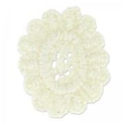 Oval Guipure lace 28x22 mm Ivory x10