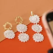 Oval Guipure lace 28x22 mm Ivory x10