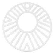 Light round pendant  38 mm silver tone x2