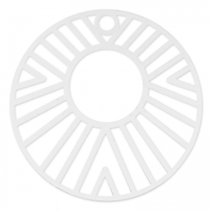 Light round pendant  38 mm silver tone x2