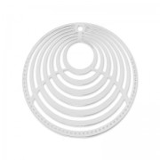 Light round pendant  25 mm silver tone x4