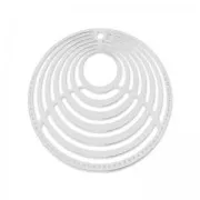 Light round pendant  25 mm silver tone x4