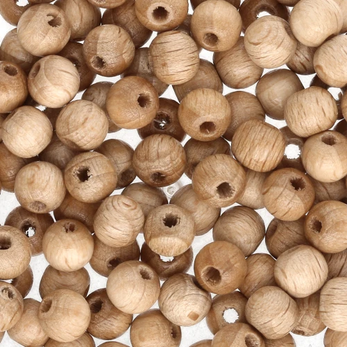 Wooden round beads 6mm Natural x125