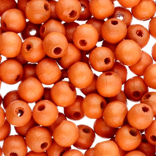 Wooden round beads 6mm Orange x125