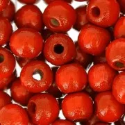 Wooden round beads 6mm Red x125