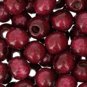 Wooden round beads 6mm burgundy x125