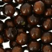 6 mm Round Sepia Wood Beads x125