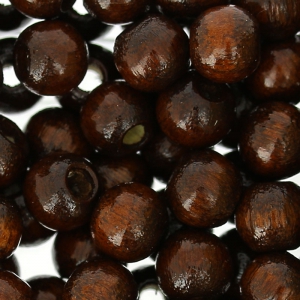 6 mm Round Sepia Wood Beads x125