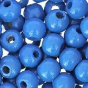 Wooden round beads 6mm hard blue x125